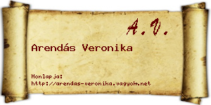 Arendás Veronika névjegykártya