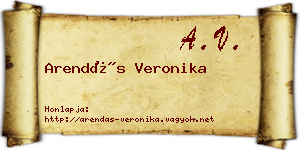 Arendás Veronika névjegykártya
